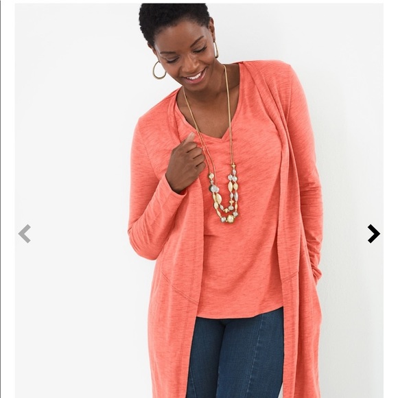 coral cardigan